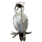 Vintage Alpaca Mexico Owl Brooch Sterling Silver Abalone Pin Taxco Style Wisdom