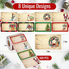 500 Pcs Christmas Gift Tags Christmas Santa Claus Stickers Self Adhesive Vintage