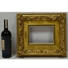 Ca  1880-1900 Old Wooden Frame  With Metal Leaf  Internal  8 2x5 5 In