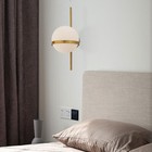 Modern Gold Wall Lamp Glass Shade Wall Light E26 Lamp Holder Hallway Home Decor