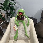 Vintage Muppets Kermit Frog Plush 24    Eden Toys Jim Henson Plaid Vest Bow Tie