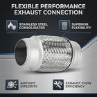Zpshyd Exhaust Adaptor  1 5  X 4  Stainless Steel Double Braided Flex Pipe  