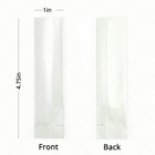 1x4 75in White Glossy Aluminium Mylar Open Top Pouch Bag W machine tear Notches