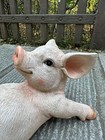 Yoga Pig Lying Garden Statue Home Decor Farm Animal In outdoor