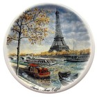 Vintage Paris Eiffel Tower Seine River Wall Hanging Decorative Plate 7 75   