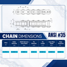  35 Roller Chain 5 Feet With 2 Master And 1 Offset Links For Go Kart  Mini Bike
