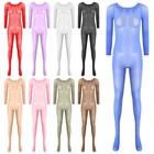 Us Womens Jumpsuit Cut Out Bodysuit Long Sleeve Romper Bedtime Seamless Costume