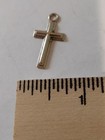 Small Silvertone Cross Religious Pendant Charm