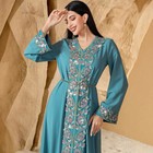 Muslim Islamic Women Modest Embroidery Kaftan Maxi Dress Dubai Robe Party Gown