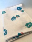 Vintage Baby Blanket Lovey White W  Teddy Bears Balloons Turquoise Teal   Pink