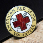 Vintage Sterling Silver American Red Cross Volunteer Arc Enamel Service Pin