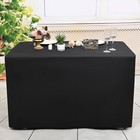 2 Pack Fitted Black Tablecloth For 4 Foot Tablesopen Back Folding Table Cover Wa