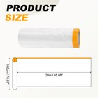 65 6ft X 70 9  Plastic Sofa Couch Cover Furniture Protector With Adhesive Strap