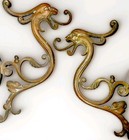 Pair Of French Antique Brass bronze Wall Lights  Sconces  Chimeras Dragons