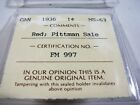 1936 1c Iccs Ms-63 Red Pittman Sale Canada Cent
