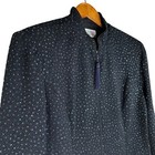 Jessica Howard Navy Shimmery Beaded Blazer Classic Suit Jacket Zip Up Sz 14 