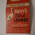 Vintage Miami Beach Fl Matchbook Cover Happy   s Stork Lounge   Liquor Store