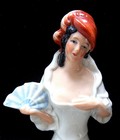 Vintage Half Or Pin Cushion Doll Holding Fan  aay  Incldes Us Tariffs