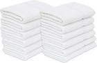 12 White Economy Bath Towels Bulk 24x48 Inch Cotton Blend For Softness-commer   
