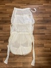 Vintage White Half Aprons Lot Of 4 With Pockets And Ties Has Some Wear
