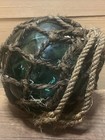Antique  Vintage Icelandic 5 1 2 Inch  Green Glass Fishing Float Buoy Net Ball