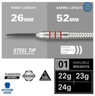 Tungsten Steel Tip Darts 23g 52mm 6 Shafts 9 Flights Wallet Dartboard Scoring