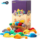 36pcs 4 1 Furry Cat Toy Mice Rattle Small Mouse Kitten Interactive Play Assorted