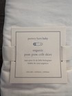 Pottery Barn Organic Cotton Crib Skirt  White With Green Pom Poms  New 
