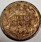 1909 Barber Dime - Scarce  High Grade  Lustrous  Rainbow Album Toned Original   