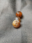 Lot Of 3 Unknown Amber Marbles Any Information Appreciated