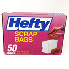 New 1 Box Hefty Scrap Bag W  Tear Off Ties  50 Bags