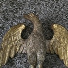 Vintage Heavy Cast Brass Eagle With Spread Wings Shaped Finial Or Topper