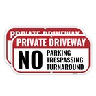 2pc Private Driveway No Turnaround Sign  12 X 6 Inches  Private Driveway No Ptt