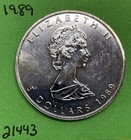 1989 Canada 5 Dollars Silver Maple Leaf 1 Oz 9999 Silver Circulated  Slightly