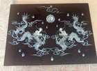 Two Dragons Playing With Pearl Vietnamese Lacquerwear Mother Of Pearl Art 12x16