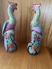 A Pair Of Antique Chinese Rose Verte Porcelain Fenghuang  phoenix 