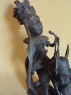 Bronze Benin Equestrian Oba King Horse Edo African Carving Statue Rare  