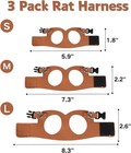 3 Pack Rat Harness   Leash Adjustable Soft Leather Small Animal Harness Leash