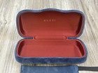Gucci Velvet Clamshell Blue Authentic Eyeglasses sunglasses Case W cloth  New