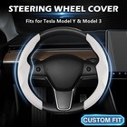 White Steering Wheel Cover For Tesla Model 3 y 2016-2025 2026 Juniper highlan   