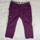 Koi Scrub Pants 701 Size Large Regular Cargo Style Cinch Ankle Purple J2y