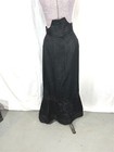 Antique Skirt Edwardian Black Twill High Decorative 26 Waist Repair Original 