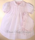 Nwt Petit Ami Pink Pintuck 3pc Dress 9 Months Baby Girls Bonnet 9m Bloomers