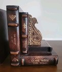  classic Books And Scroll  Themed Decorative Bookends Set Of 2 Resin