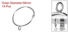 14pcs Openable Curtain Rod Rings With Eyelets Drapery Metal Curtain Rings Silver
