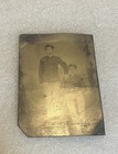 Antique 19thc Tintype Photo Two Men In Uniform  Militia Infantry Hat