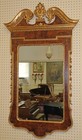 Stunning Italian Made Chippendale Regency Style Burl Wood   Gold Paint Mirror