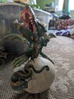 Dragon Emerges Fantasy Green Dragon Statue Figurine On Egg Base W  Certificate
