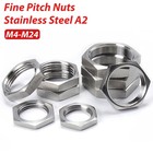 Fine Pitch Thread Hexagon Full Nuts M4 M5 M6 M8 M10 M12 - M24 A2 Stainless Steel