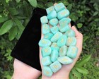 Amazonite Rune Stone Set Of 25   Velvet Storage Pouch  elder Futhark Runes 